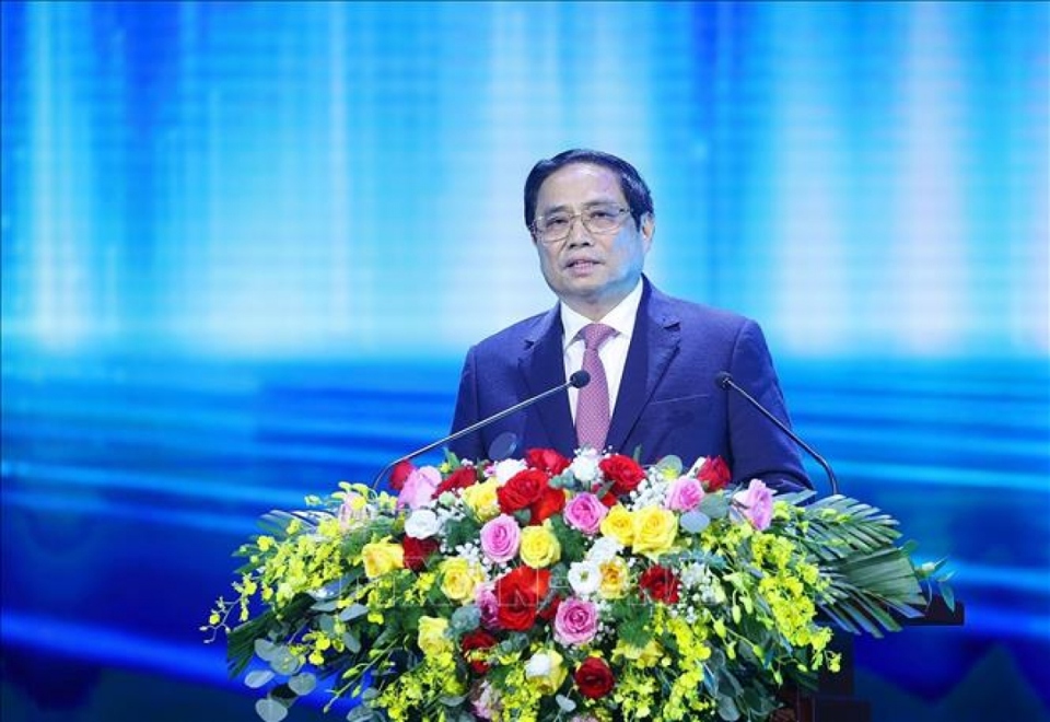 Thủ tướng Phạm Minh Ch&iacute;nh ph&aacute;t biểu tại sự kiện.