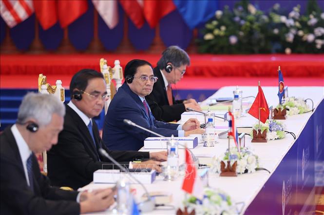 Thủ tướng Phạm Minh Ch&iacute;nh dự Hội nghị Cấp cao ASEAN+3 lần thứ 25. Ảnh: Dương Giang/TTXVN