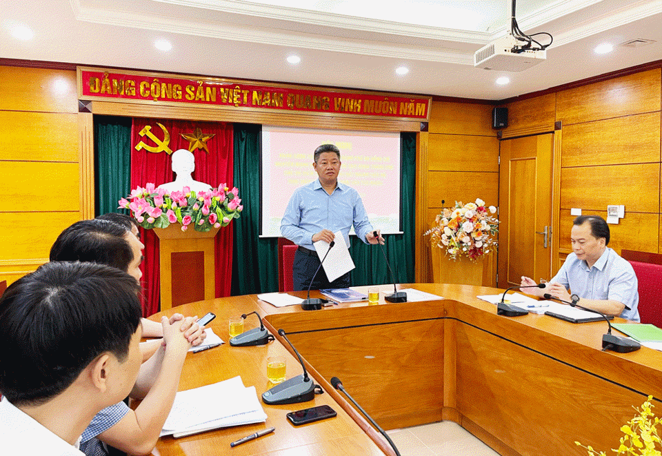 Ph&oacute; Chủ tịch UBND TP H&agrave; Nội Nguyễn Mạnh Quyền chỉ đạo tại hội nghị.