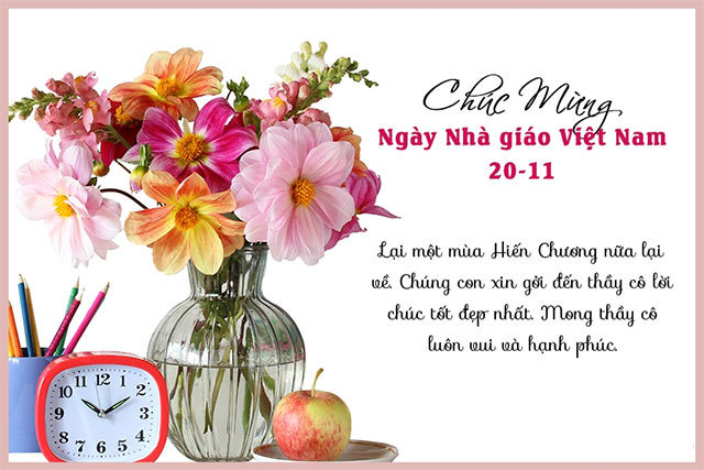 Thiệp ch&uacute;c mừng ng&agrave;y Nh&agrave; gi&aacute;o Việt Nam 20/11.