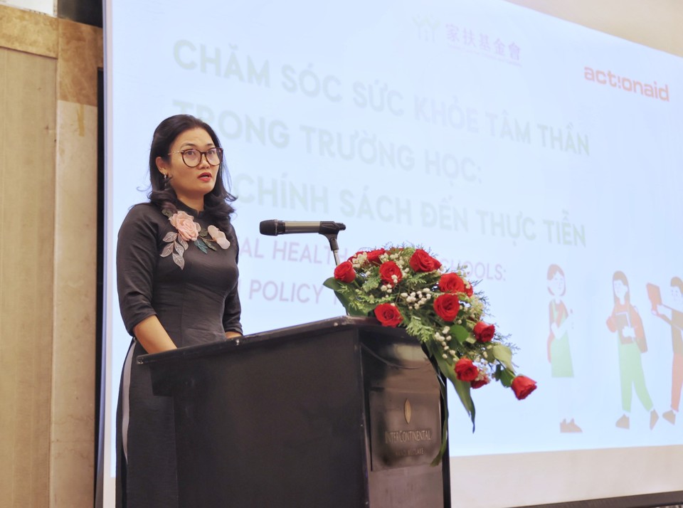Bà Hoàng Phương Thảo, Trưởng Đại diện ActionAid Quốc tế tại Việt Nam phát biểu tại hội thảo
