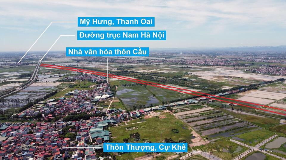 Đường Vành đai 4 đi qua địa phận huyện Thanh Oai có chiều dài 7,9km.