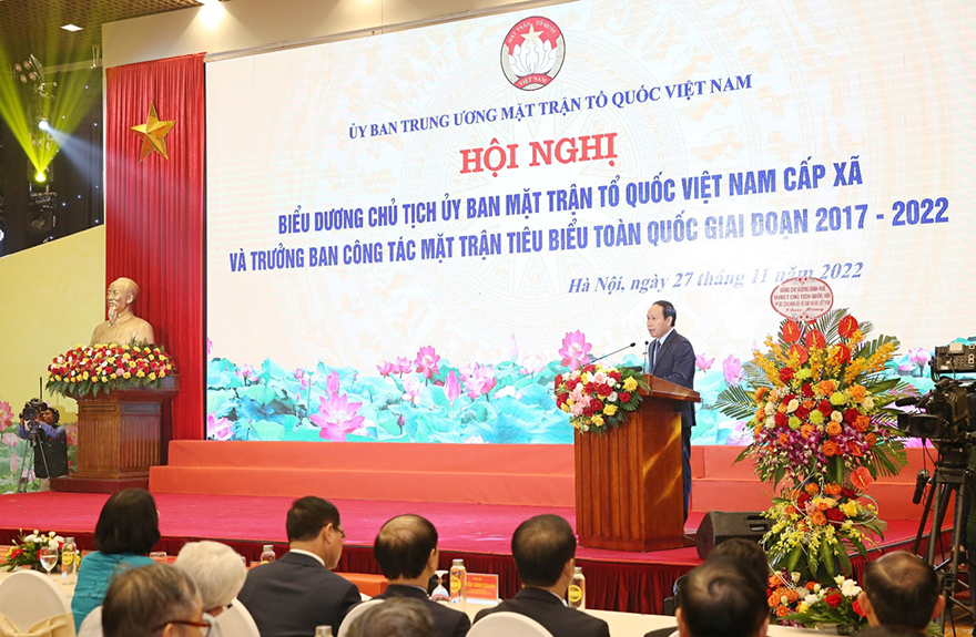 Ph&oacute; Chủ tịch - Tổng Thư k&yacute; Ủy ban Trung ương MTTQ Việt Nam L&ecirc; Tiến Ch&acirc;u ph&aacute;t biểu tại Hội nghị.