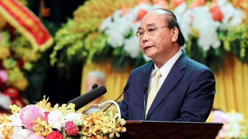 Chủ tịch nước Nguyễn Xuân Phúc phát biểu chúc mừng Đại hội.