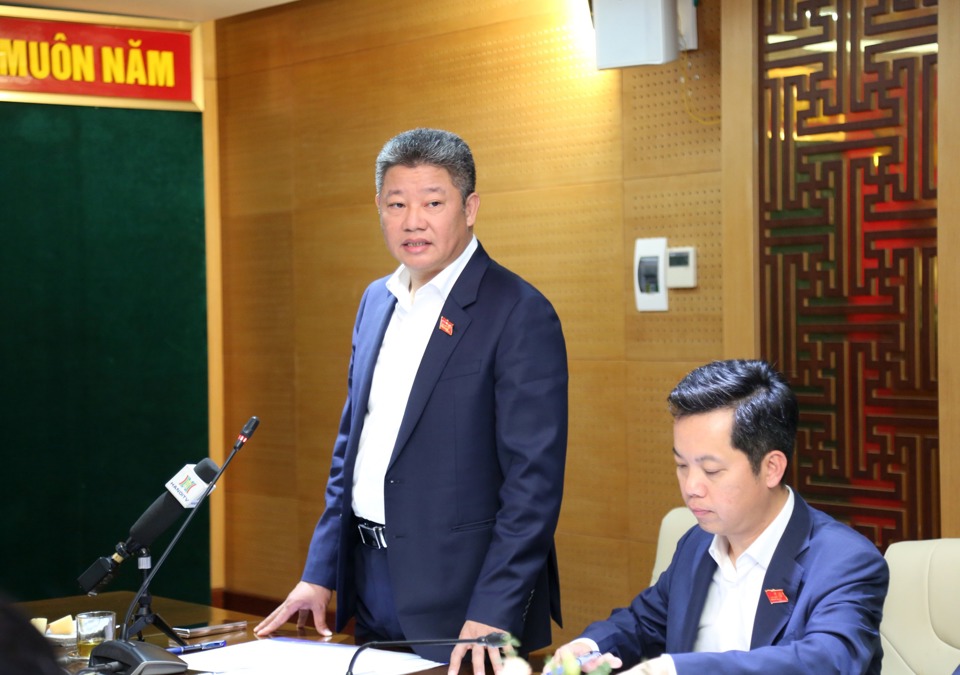 Ph&oacute; Chủ tịch UBND TP Nguyễn Mạnh Quyền ph&aacute;t biểu tại phi&ecirc;n thảo luận tổ