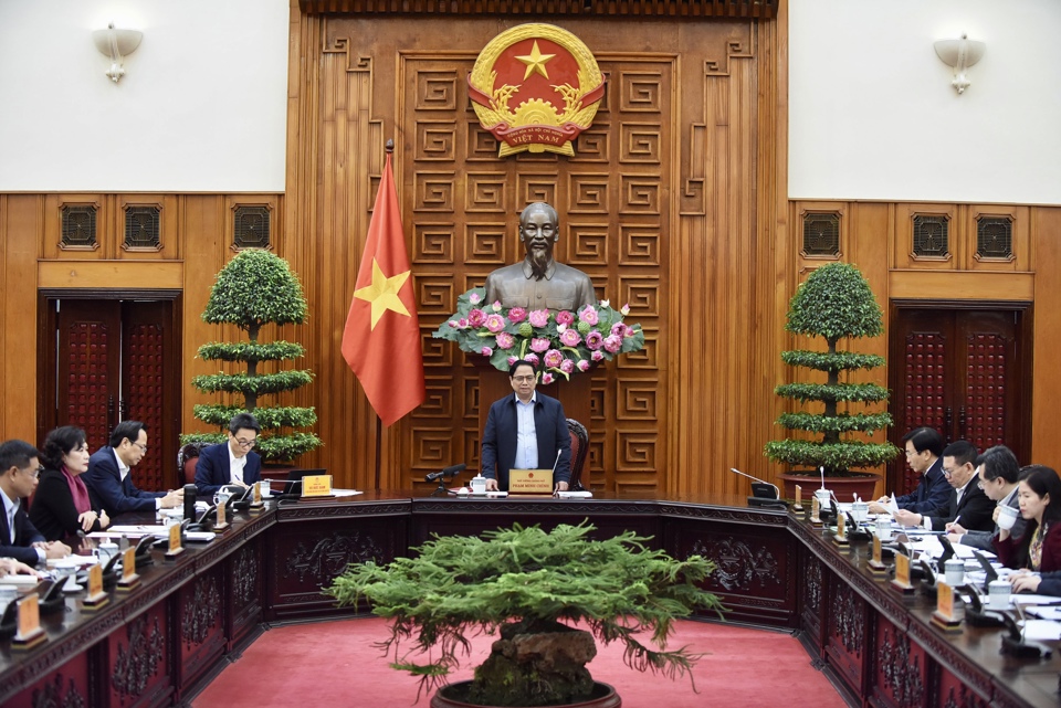 Thủ tướng Phạm Minh Chính phát biểu tại cuộc họp. Ảnh: Nhật Bắc