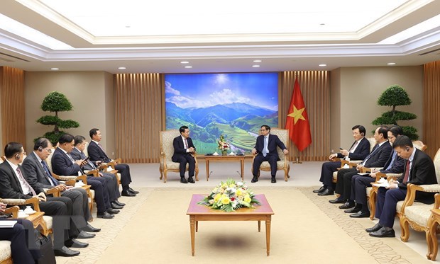Thủ tướng Phạm Minh Ch&iacute;nh tiếp Ph&oacute; Thủ tướng, Bộ trưởng Ngoại giao L&agrave;o Saleumxay Kommasith.