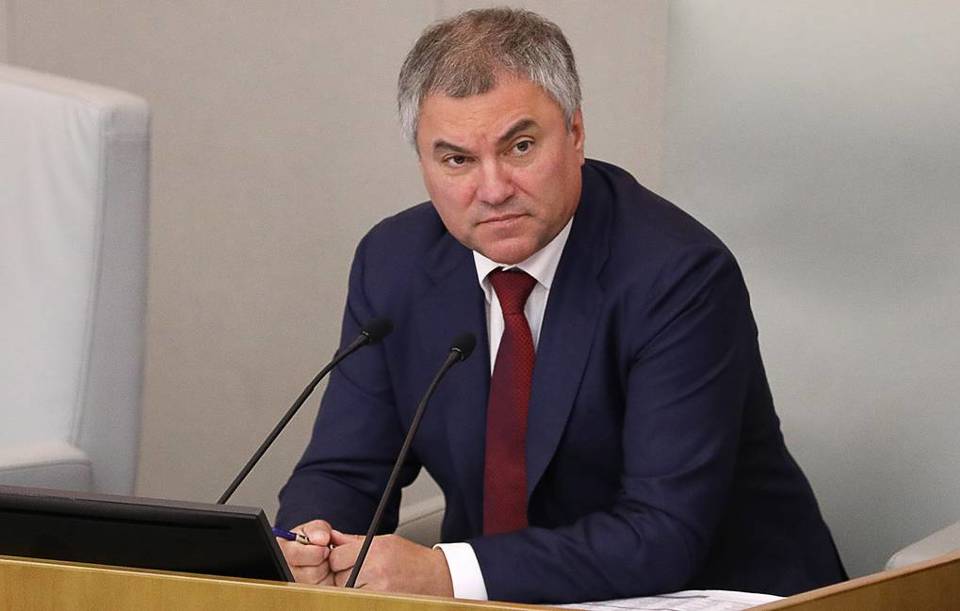 Chủ tịch Duma Nga Vyacheslav Volodin. Ảnh: Tass