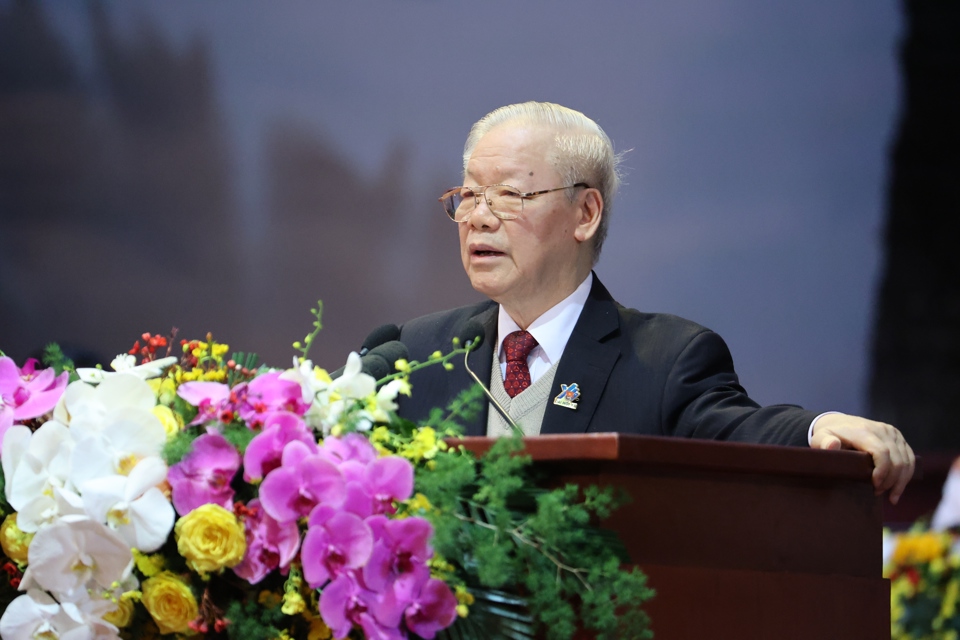 Tổng Bí thư Nguyễn Phú Trọng phát biểu tại Đại hội. Ảnh: Phạm Hùng