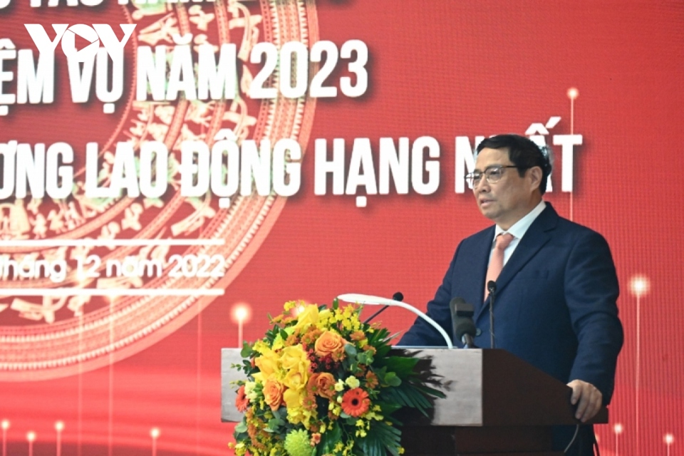 Thủ tướng Phạm Minh Ch&iacute;nh ph&aacute;t biểu chỉ đạo tại Hội nghị
