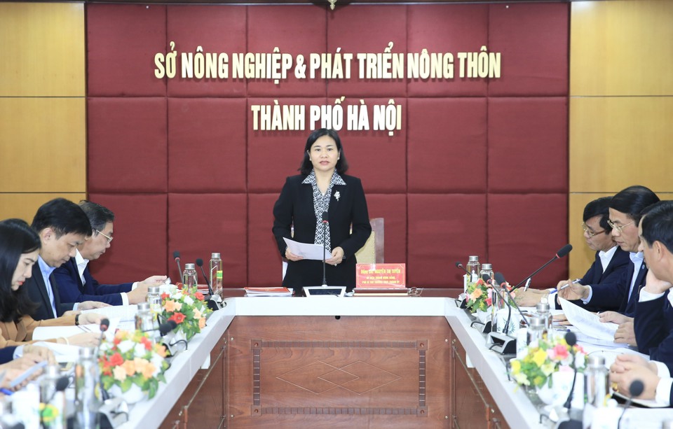 Ph&oacute; B&iacute; thư Thường trực Th&agrave;nh ủy Nguyễn Thị Tuyến ph&aacute;t biểu chỉ đạo tại cuộc kiểm điểm.