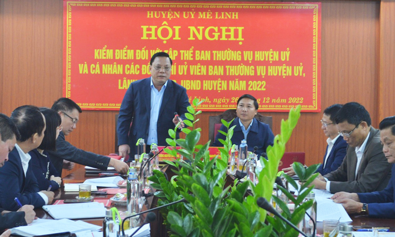 Trung tướng Nguyễn Hải Trung, Gi&aacute;m đốc C&ocirc;ng an th&agrave;nh phố H&agrave; Nội ph&aacute;t biểu chỉ đạo hội nghị