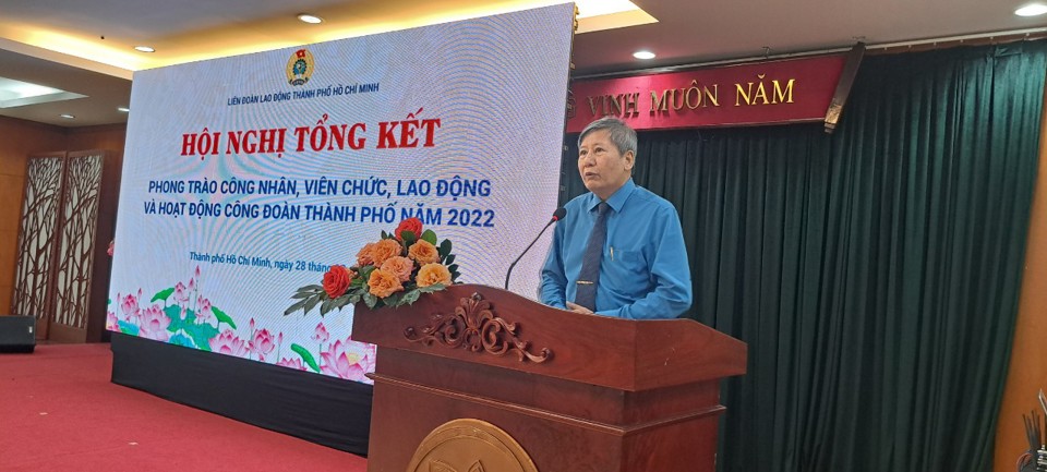 Ph&oacute; Chủ tịch Thường trực Tổng LĐLĐ Việt Nam Trần Thanh Hải ph&aacute;t biểu chỉ đạo hội nghị.
