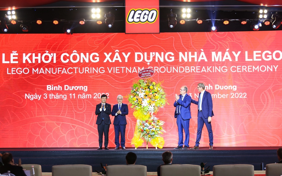 Lễ khởi công nhà máy của LEGO tại tỉnh Bình Dương. Ảnh: Nhật Thịnh