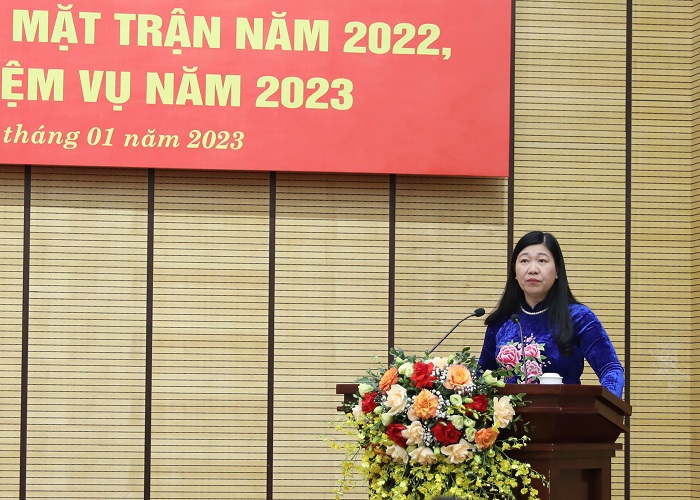 Chủ tịch Ủy ban MTTQ Việt Nam TP Nguyễn Lan Hương kết luận Hội nghị