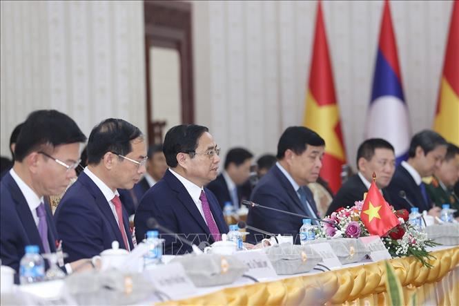 Thủ tướng Phạm Minh Ch&iacute;nh ph&aacute;t biểu tại buổi hội đ&agrave;m.
