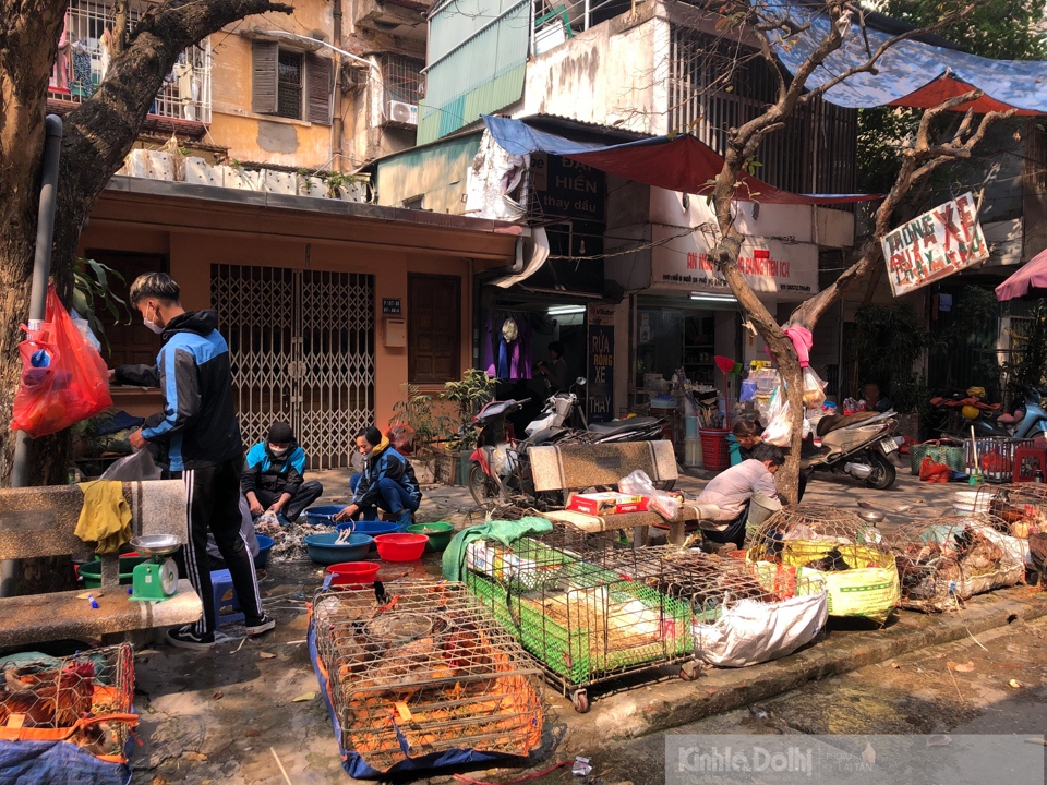Ở chợ Nam Đồng, dịch vụ giết mổ, b&aacute;n g&agrave; hoạt động hết c&ocirc;ng suất. G&agrave; sống được b&aacute;n với gi&aacute; từ 180.000 đồng &ndash; 200.000 đồng/kg.