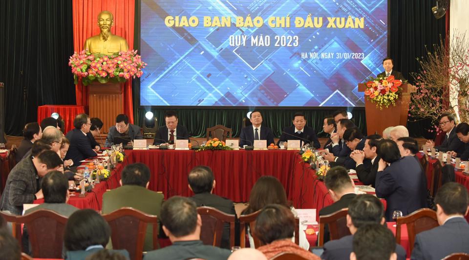 Quang cảnh Hội nghị Giao ban báo chí đầu Xuân Quý Mão 2023.
