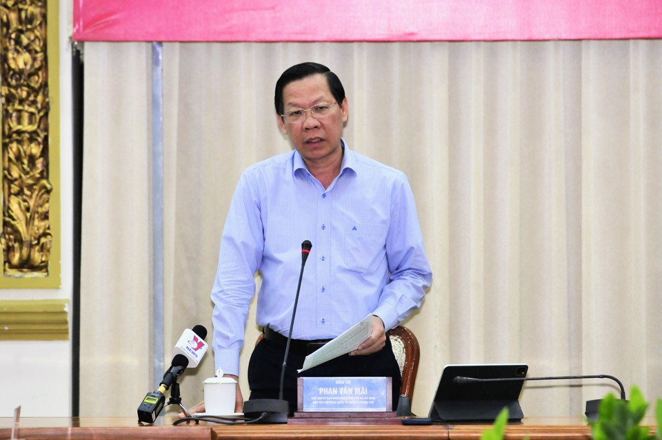 Chủ tịch UBND TP Hồ Ch&iacute; Minh Phan Văn M&atilde;i kết luận tại phi&ecirc;n họp thứ II Hội đồng NVQS diễn ra v&agrave;o chiều 2/2.