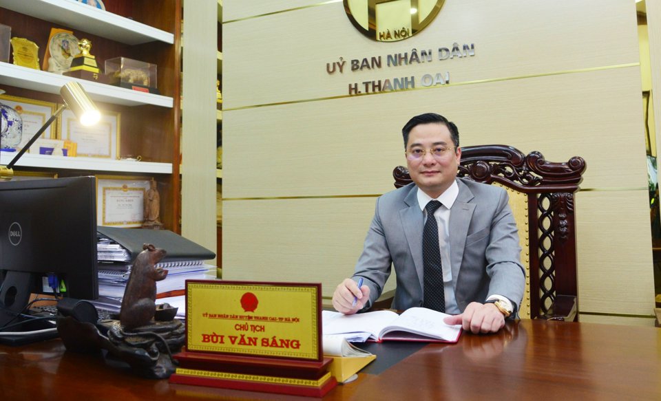 Chủ tịch UBND huyện Thanh Oai B&ugrave;i Văn S&aacute;ng. &nbsp;