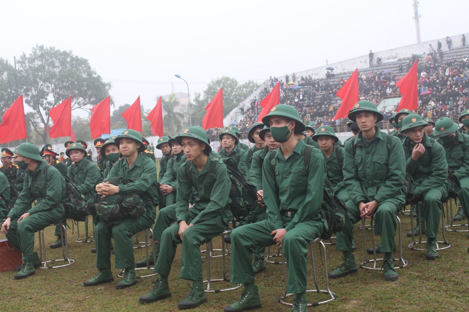 Năm nay, huyện Đan Phượng c&oacute; 141 t&acirc;n binh l&ecirc;n đường nhập ngũ.