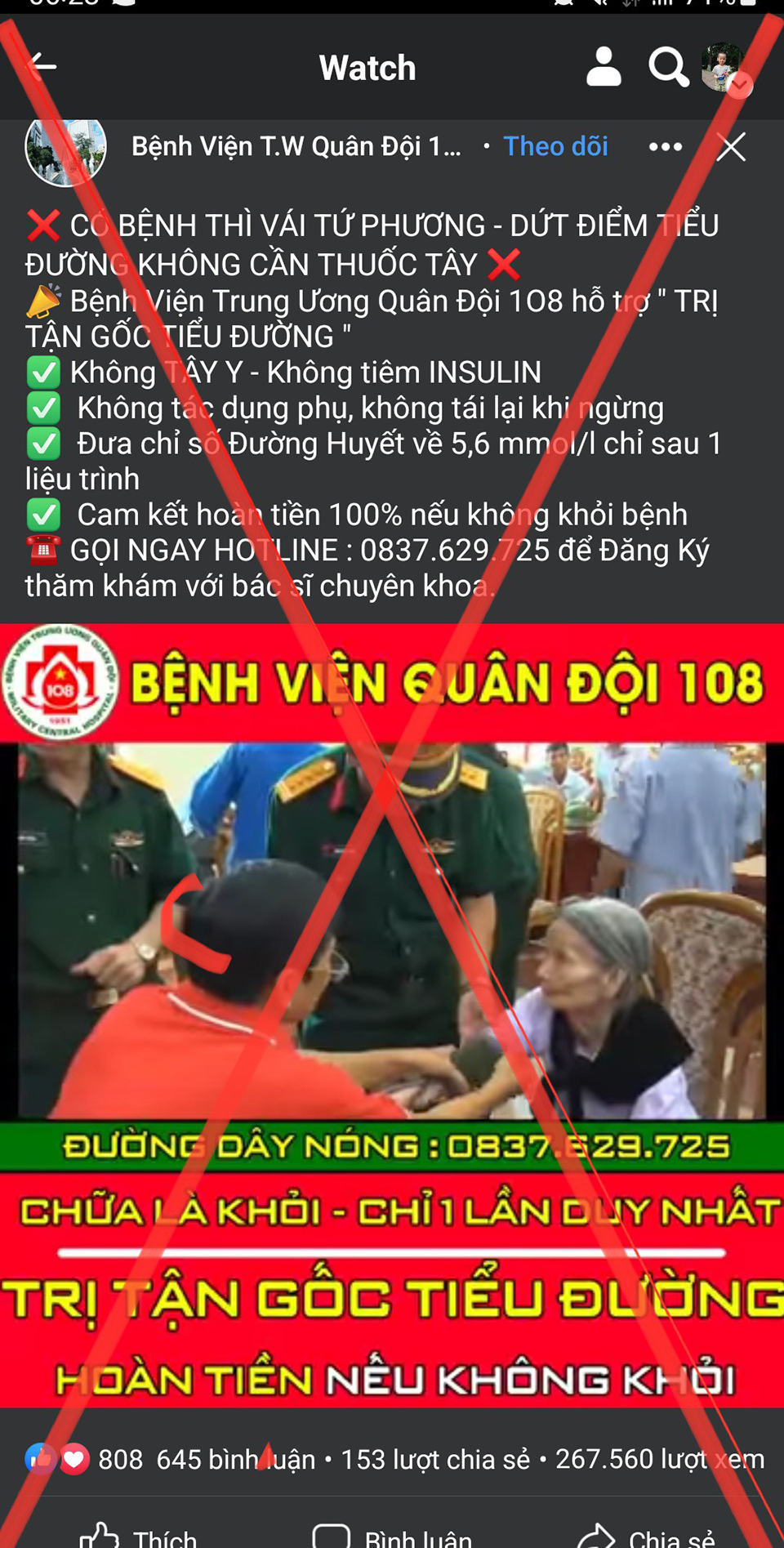 Kh&ocirc;ng chỉ mạo danh, sử dụng những danh xưng lập lờ li&ecirc;n quan đến bệnh viện, nhiều trang fanpage giả mạo vừa được lập ra đ&atilde; ngang nhi&ecirc;n sao ch&eacute;p v&agrave; đăng tải lại c&aacute;c b&agrave;i đăng, logo, ảnh b&igrave;a trang fanpage ch&iacute;nh thức của Bệnh viện Trung ương Qu&acirc;n đội 108.