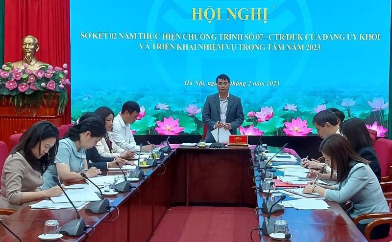 Bí thư Đảng ủy Khối các cơ quan TP Hà Nội Lê Minh Đức kết luận Hội nghị.