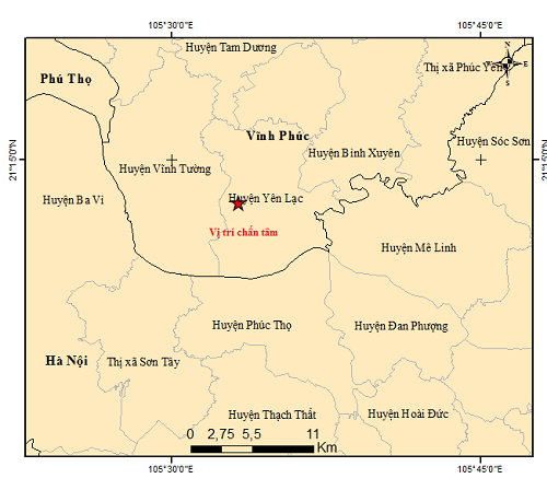 Xảy ra động đất gần nhiều huyện ngoại thành của Hà Nội - Ảnh 1