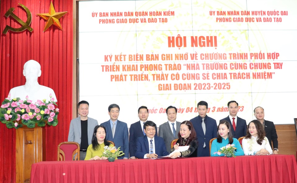 Quận Hoàn Kiếm và huyện Quốc Oai phối hợp phát triển ngành giáo dục - Ảnh 2