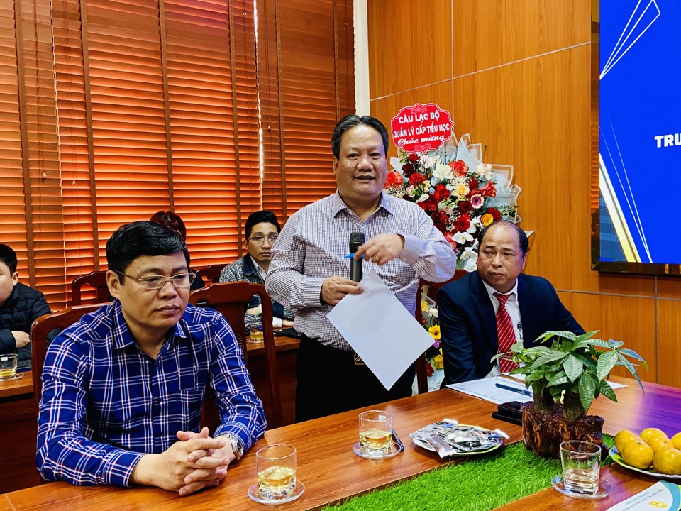 Chủ tịch UBND huyện Thanh Tr&igrave; Nguyễn Tiến Cường ph&aacute;t biểu tại buổi lễ
