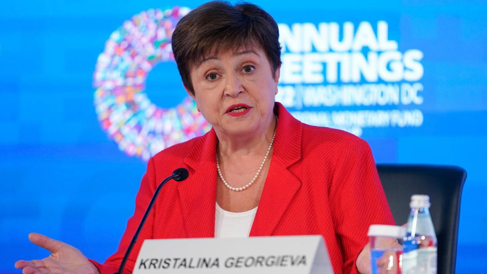 Gi&aacute;m đốc điều h&agrave;nh IMF Kristalina Georgieva cho biết kinh tế Nga sẽ gặp nhiều th&aacute;ch thức sau năm 2023. Nguồn: CNN