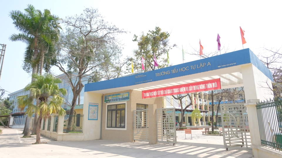 Trường Tiểu học Tự Lập A tại huyện M&ecirc; Linh. Ảnh: Trọng T&ugrave;ng.
