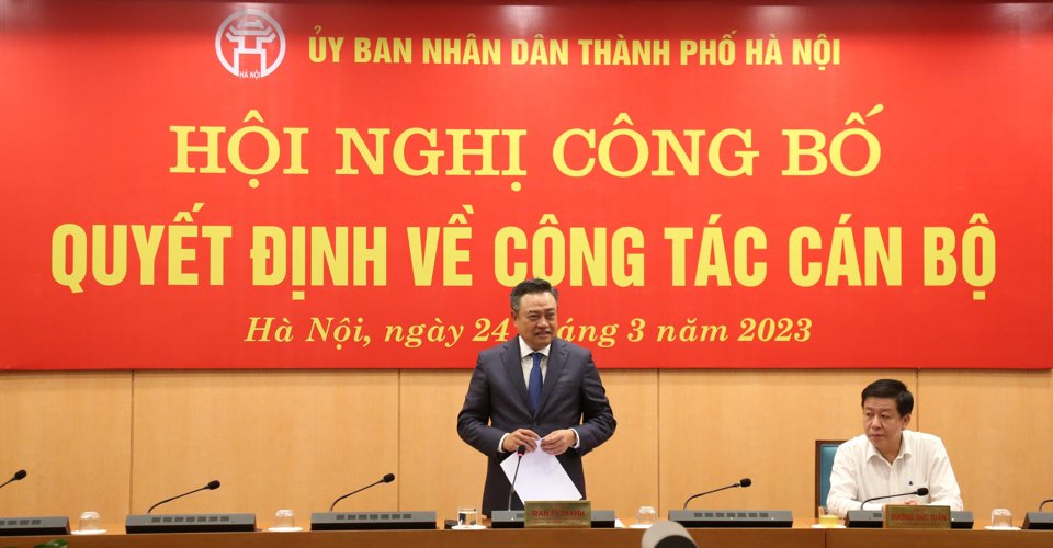 Chủ tịch UBND TP H&agrave; Nội Trần Sỹ Thanh ph&aacute;t biểu tại hội nghị.&nbsp;