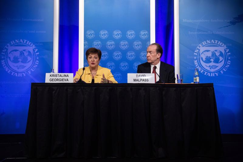 Bà KristalinaGeorgieva -Giám đốc IMF và ôngDavid Malpass - Chủ tịchWB. Ảnh:Getty Images