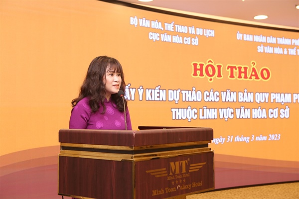 Cục trưởng Cục Văn h&oacute;a cơ sở Ninh Thị Thu Hương.
