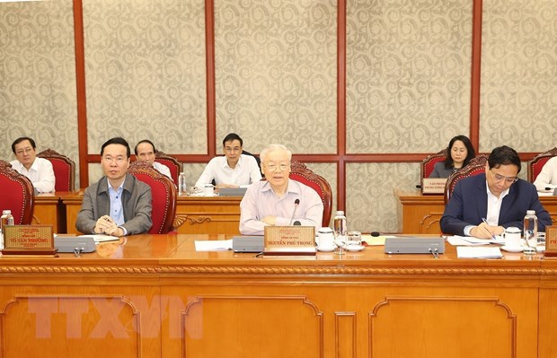 Tổng Bí thư Nguyễn Phú Trọng chủ trì cuộc họp Bộ Chính trị, Ban Bí thư - Ảnh 1
