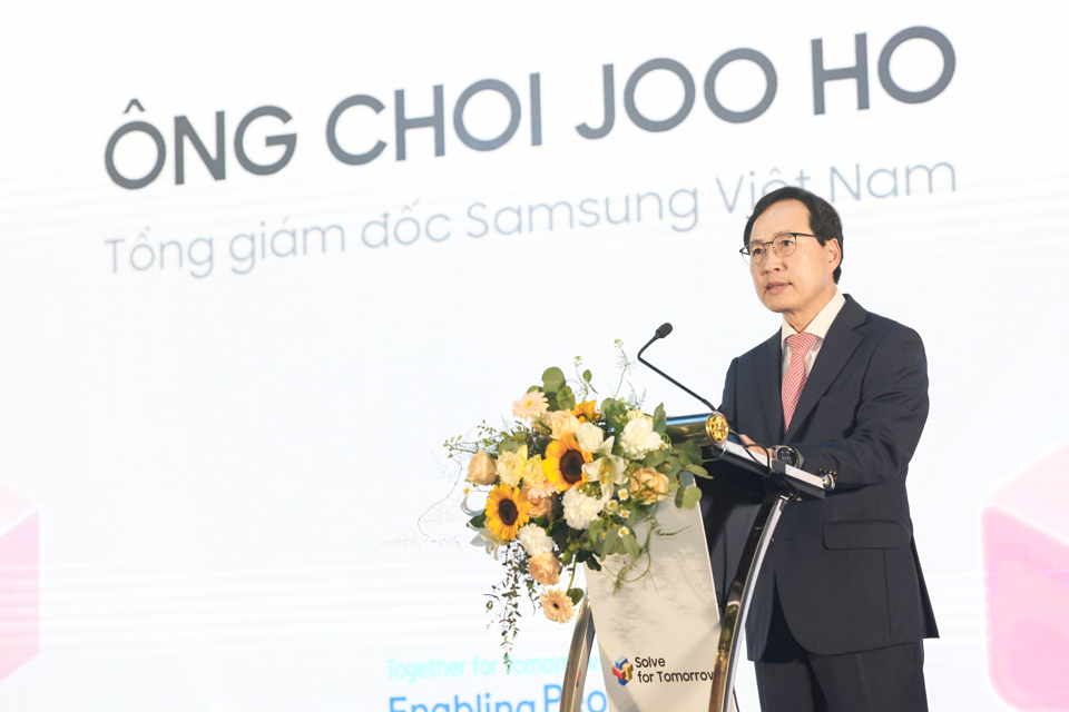 Tổng Gi&aacute;m đốc Samsung Việt Nam Choi Joo Ho chia sẻ &yacute; nghĩa về cuộc thi. Ảnh: Khắc Ki&ecirc;n