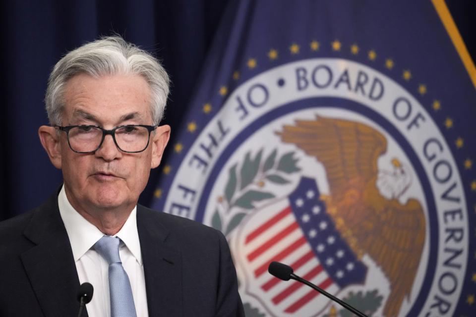 Chủ tịch Fed Jerome Powell trong buổi họp báo ngày 22/3. Ảnh: AP