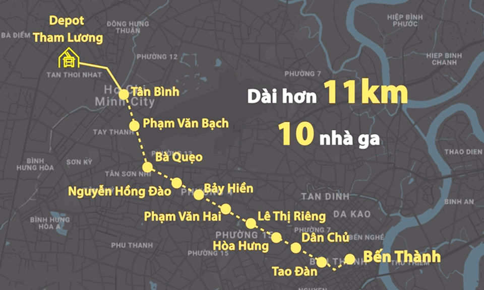 Hướng tuyến Metro Số 2.