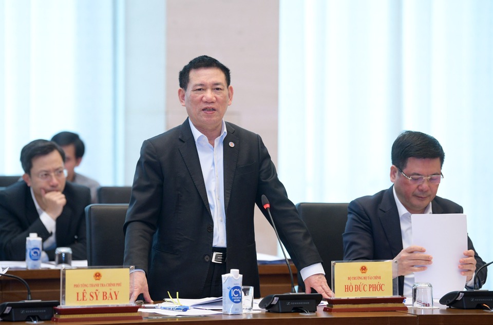 Bộ trưởng Bộ Tài chính Hồ Đức Phớc phát biểu tại Phiên giải trình về tình hình thị trường xăng dầu và kết quả thực hiện các nhiệm vụ, giải pháp trong công tác quản lý nhà nước về xăng dầu ngày 28/2. Ảnh: Chinhphu.vn