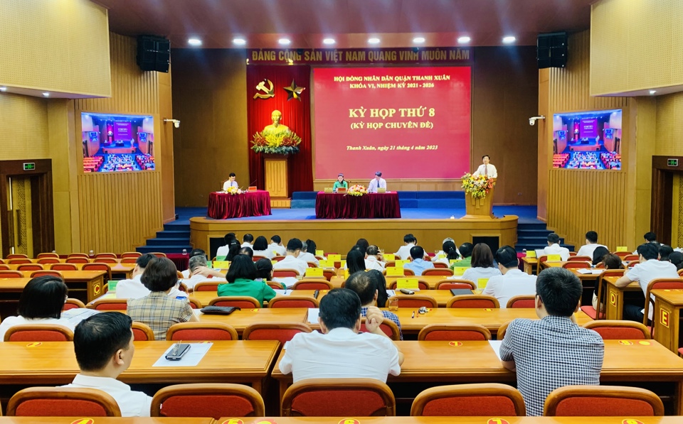 Quang cảnh kỳ họp HĐND quận Thanh Xu&acirc;n