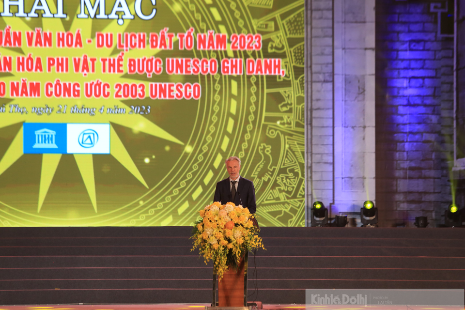 Trưởng Đại diện UNESCO tại Việt Nam Christian Manhart ph&aacute;t biểu.