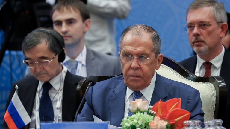 Ngoại trưởng Nga Sergei Lavrov dự Hội nghị Ngoại trưởng Tổ chức Hợp t&aacute;c Thượng Hải (SCO) ở Ấn Độ h&ocirc;m 5/5. Ảnh: Sputnik