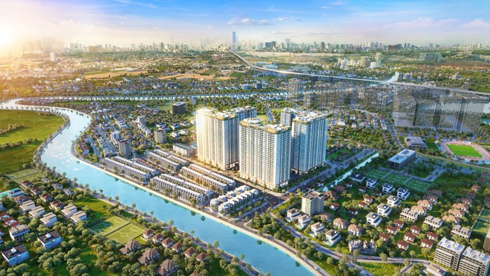 Dự &aacute;n Hanoi Melody Residences được bao bọc bởi hệ thống c&ocirc;ng vi&ecirc;n, s&ocirc;ng hồ xanh m&aacute;t