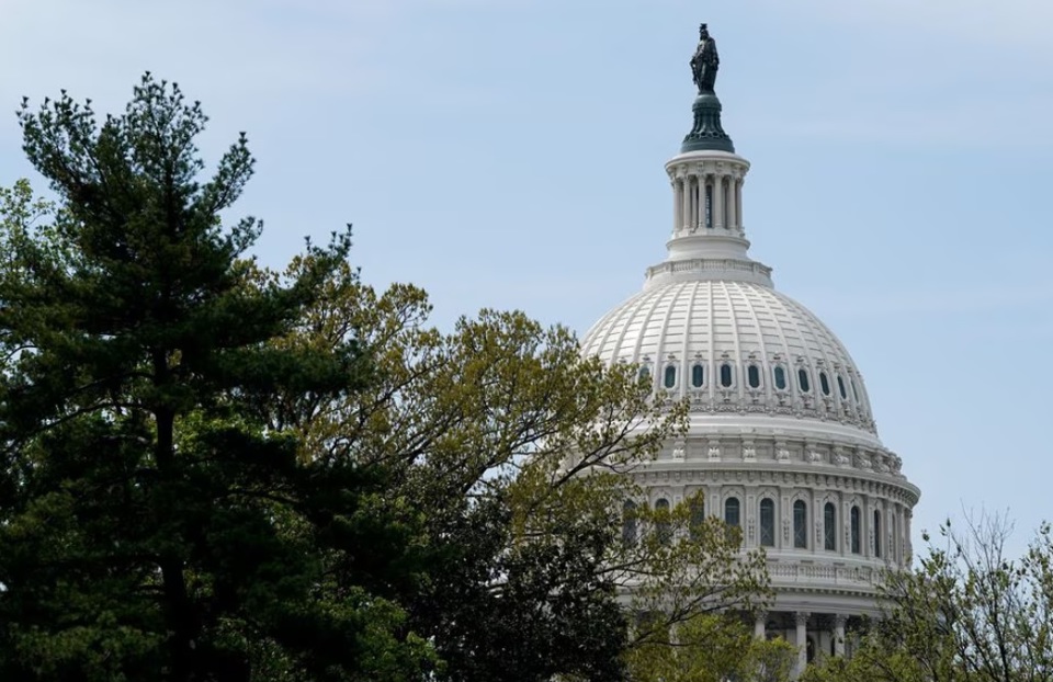 T&ograve;a nh&agrave; Quốc hội Mỹ tại Washington, ng&agrave;y 5/4. Ảnh: Reuters