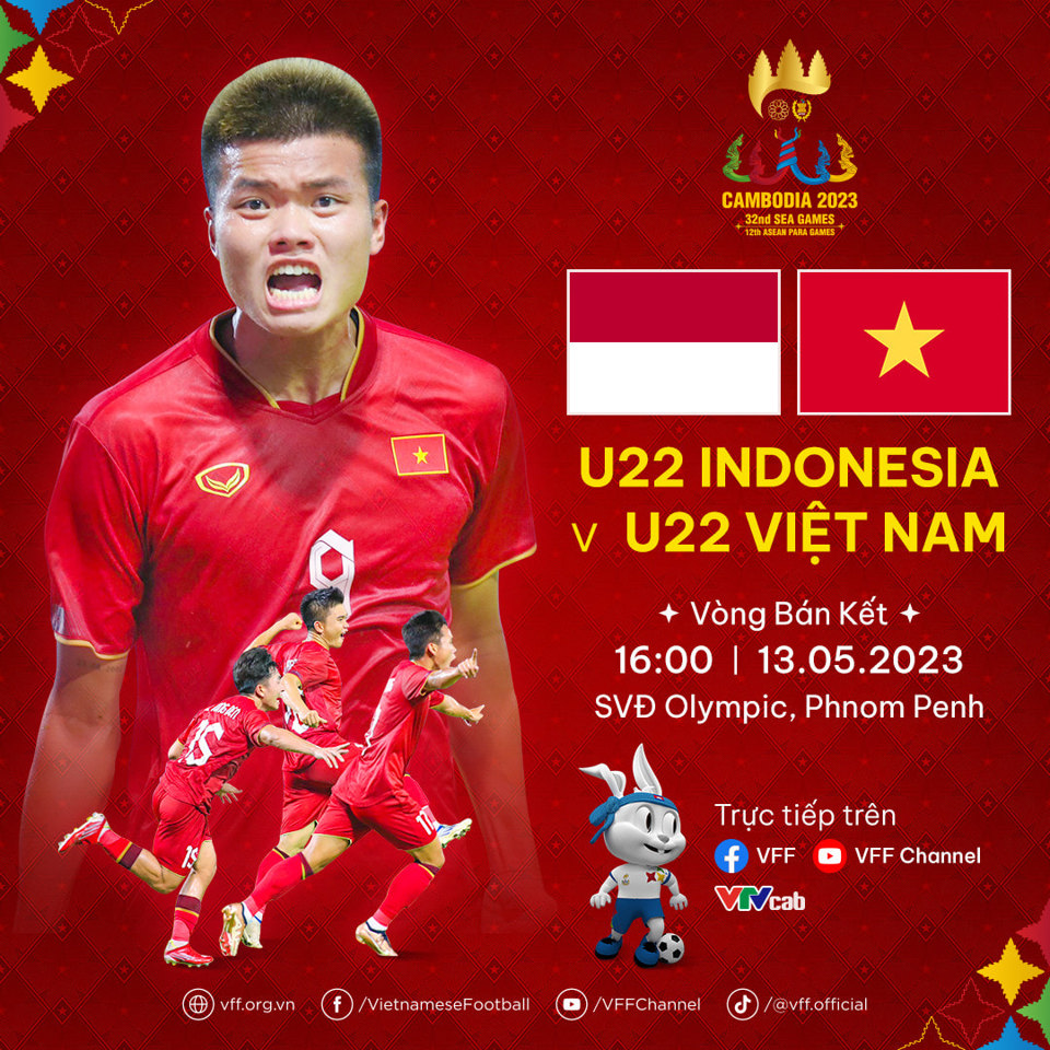 Trực tiếp U22 Indonesia và U22 Việt Nam, bán kết SEA Games 32 - Ảnh 1