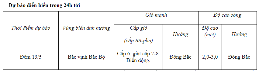 Dự báo mưa to cục bộ, gió giật mạnh tại nhiều nơi từ chiều tối 13/5 - Ảnh 1