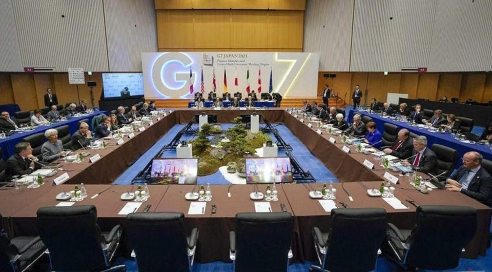 Phi&ecirc;n khai mạc tại cuộc họp c&aacute;c bộ trưởng t&agrave;i ch&iacute;nh v&agrave; thống đốc ng&acirc;n h&agrave;ng trung ương G7 tại Niigata, Nhật Bản, ng&agrave;y 11/5. Ảnh: Bloomberg