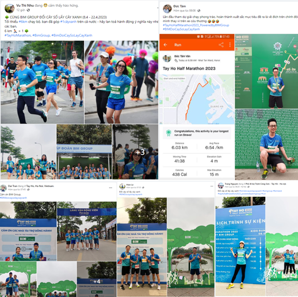 Vận động vi&ecirc;n Tay Ho Half Marathon 2023 - Powered by BIM Group h&agrave;o hứng tham gia &ldquo;trồng c&acirc;y&rdquo; từ ch&iacute;nh bước chạy của m&igrave;nh. Ảnh: FBNV.