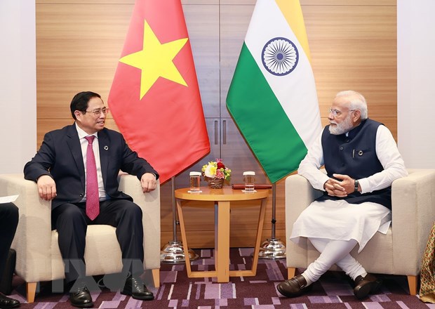 Thủ tướng Phạm Minh Ch&iacute;nh hội kiến Thủ tướng Ấn Độ Narendra Modi. (Ảnh: Dương Giang/TTXVN)